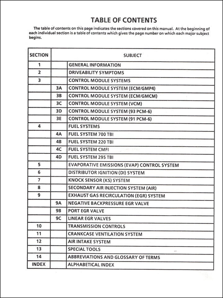 1993 Chevy Serviço de Combustível e Emissões Manual Pickup Blazer Suburban Van CK S10 - Imagem 2 de 2