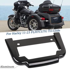 Gloss Black For Harley 11-23 Tri-Glide Ultra FLHTCUTG Trike License Plate Frame