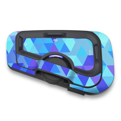 For CARDO Freecom 4X 2X Protective Headset Decal Sticker x2 Triangle Blue