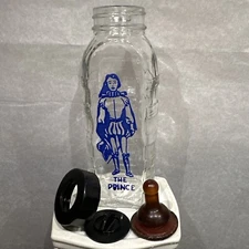 VINTAGE SAMUEL CALLET CO. "THE PRINCE" GLASS BABY BOTTLE 8 oz. ~ COMPLETE