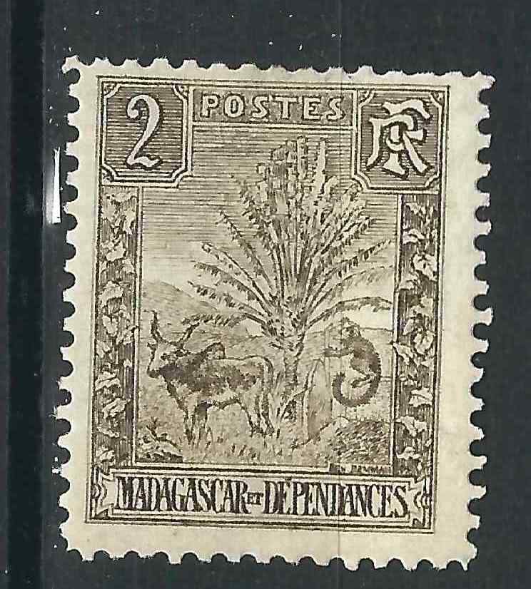 France Madagascar Stamps 76 Yv 76 2 Fr Slate MH F/VF 1903 SCV