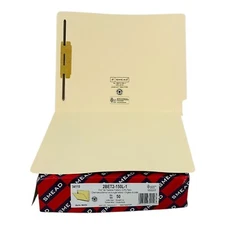 50 Folders Smead Letter Straight Cut End Tab Fastener Folder 1 Fastener Manila