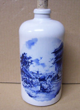 Vintage GERMAN MKM Stoneware Bottle MAX KRUGER Dutch Scene Blue/White