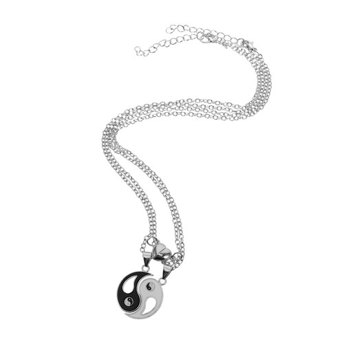 1 Pair Matching Yin Yang Necklaces For Couples Alloy Pendant Necklace - Picture 9 of 12