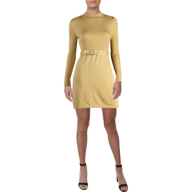 gold metallic mini dress