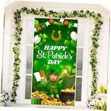 Happy St Patricks Day Door Banner, Saint Patricks Day Door Cover Gnome