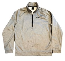 Nike Mens Dri Fit 1/4 Zip Soft Shell Fleece Heather Grey Size Medium Golf