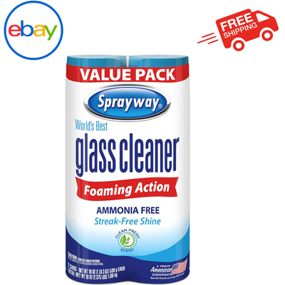#ad Sprayway Glass Cleaner Foaming Aerosol Spray 19 oz. 2 Pack Free Shipping $9.99
