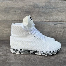 Nobull Shoes Womens 6.5 White High Top Trainer Outwork Superfabric Gray Camo