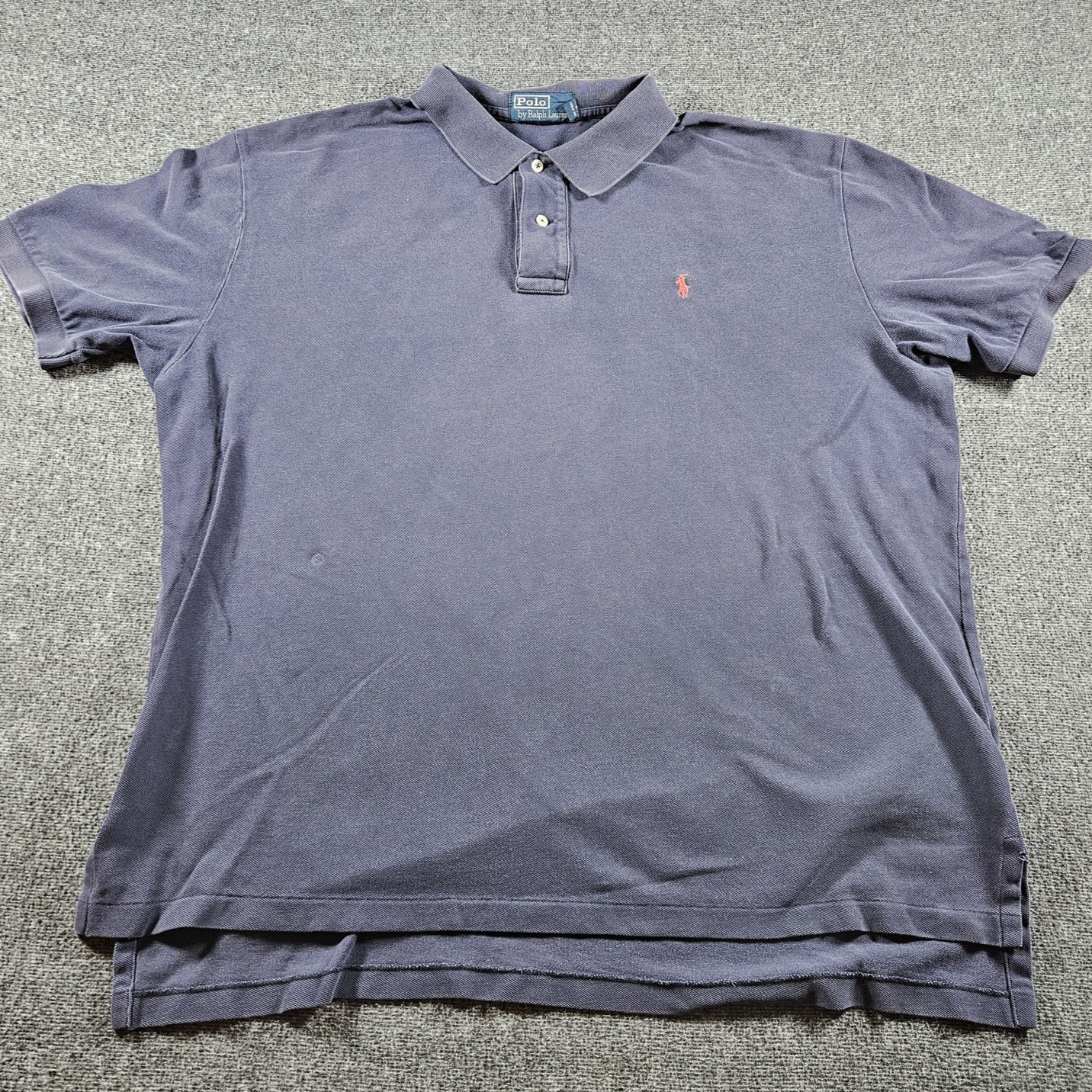 Polo Ralph Lauren Polo Shirt Mens 2XL Navy Blue Short Sleeve Pique Cotton