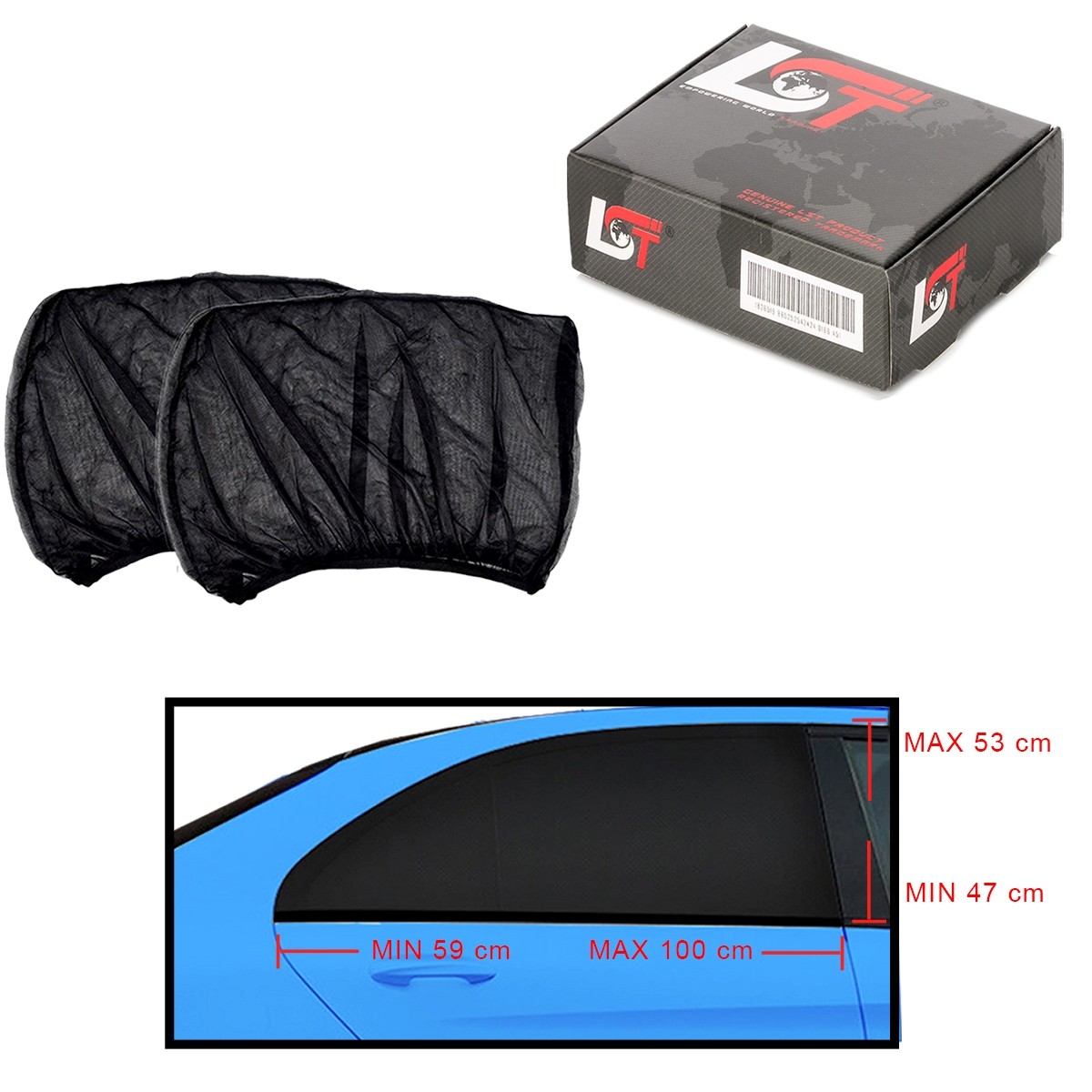 Sun Protection UV Protection 2 Pieces Side Window Cover Transparent for Porsche