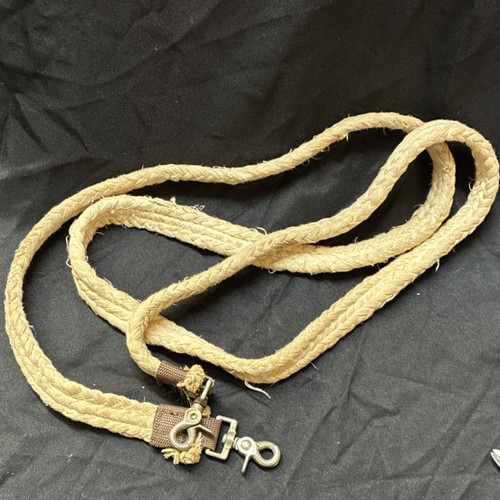 Beige Rope Roping Reins with Metal Clips Western Horse Tack 88”