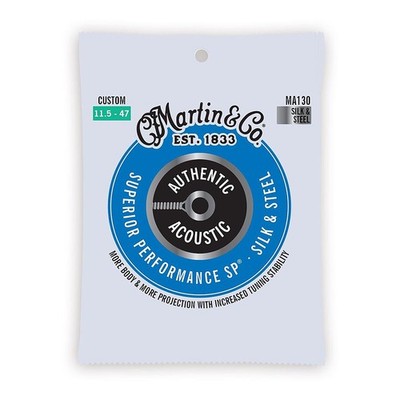 Martin authentische akustische SP Seiden- & Stahl-Gitarrensaiten (0,011 - 0,047)