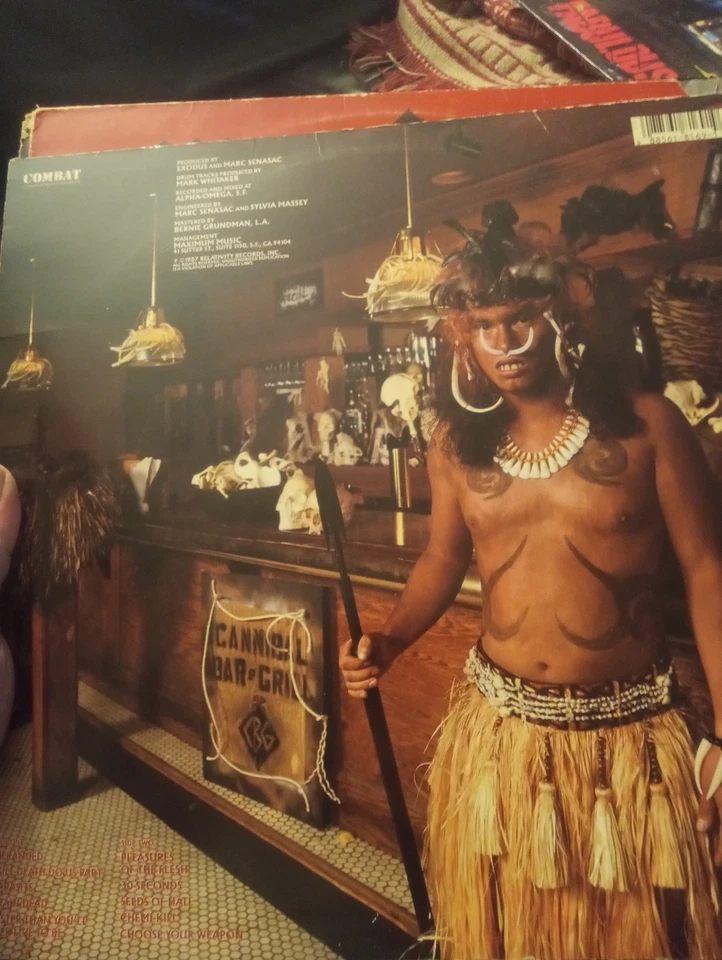 Exodus Pleasures Of The Flesh vinyl record album 1987 Combat Records Thrash Rock Foto 3 de 4