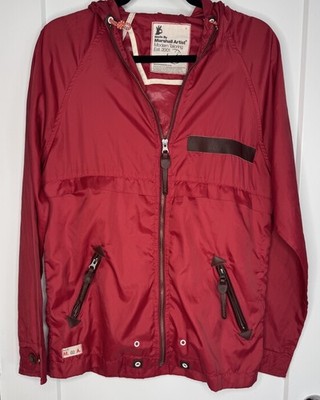 Marshall Artist Red Men's Hooded Windbreaker SZ S