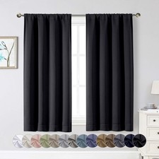 Blackout Curtains for Bedroom Living Room 54 Inch Length 2 Panel Set Thermal