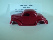 Ho Scale Slot Car Resin Body 1937 Red Ford Coupe Fits Afx 1.7 Long Chassis