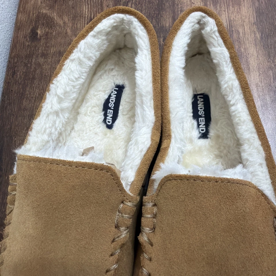 Lands End Moccasin Slip On Blue Suede W/ Fitsole Insoles Womens Size 9 - Image 4 of 4