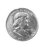 1950 D Franklin 50c Half Dollar Unc. 90% Silver Coin #64