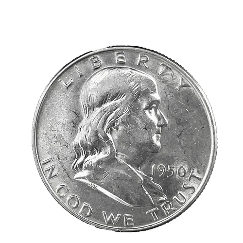 1950 D Franklin 50c Half Dollar Unc. 90% Silver Coin #64