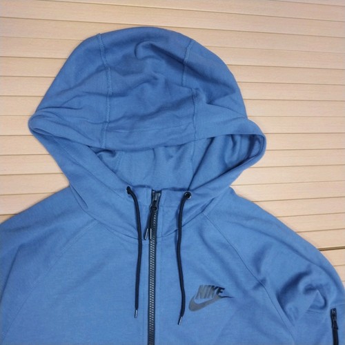 Nike Tech Fleece Sportswear Hoodie Small S Blue Men's Full Zip Sweater Pockets - Picture 5 of 12