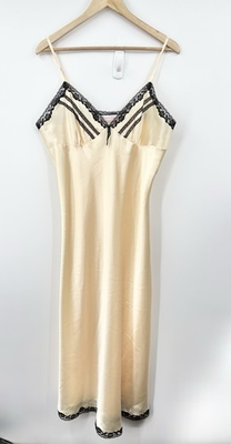 #ad #ad Vintage Oscar De La Renta Slip Dress Large 90s Babydoll Fairy Y2K Butter Yellow $54.99