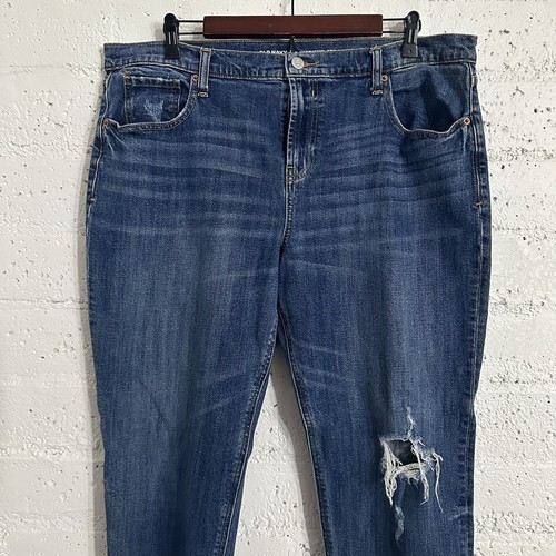 Old Navy Womens Jeans 16 Blue Denim Distressed Boyfriend Straight Stretch AH10 - Picture 2 of 7