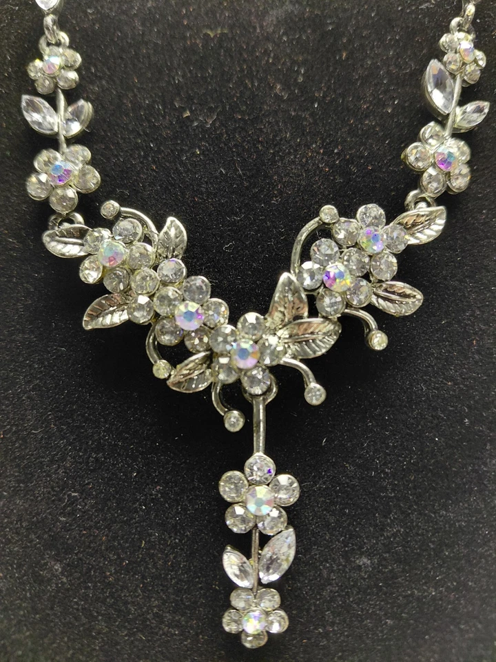 Butler & Wilson silvertone and AB and Clear Crystal Necklace - Image 2 of 4