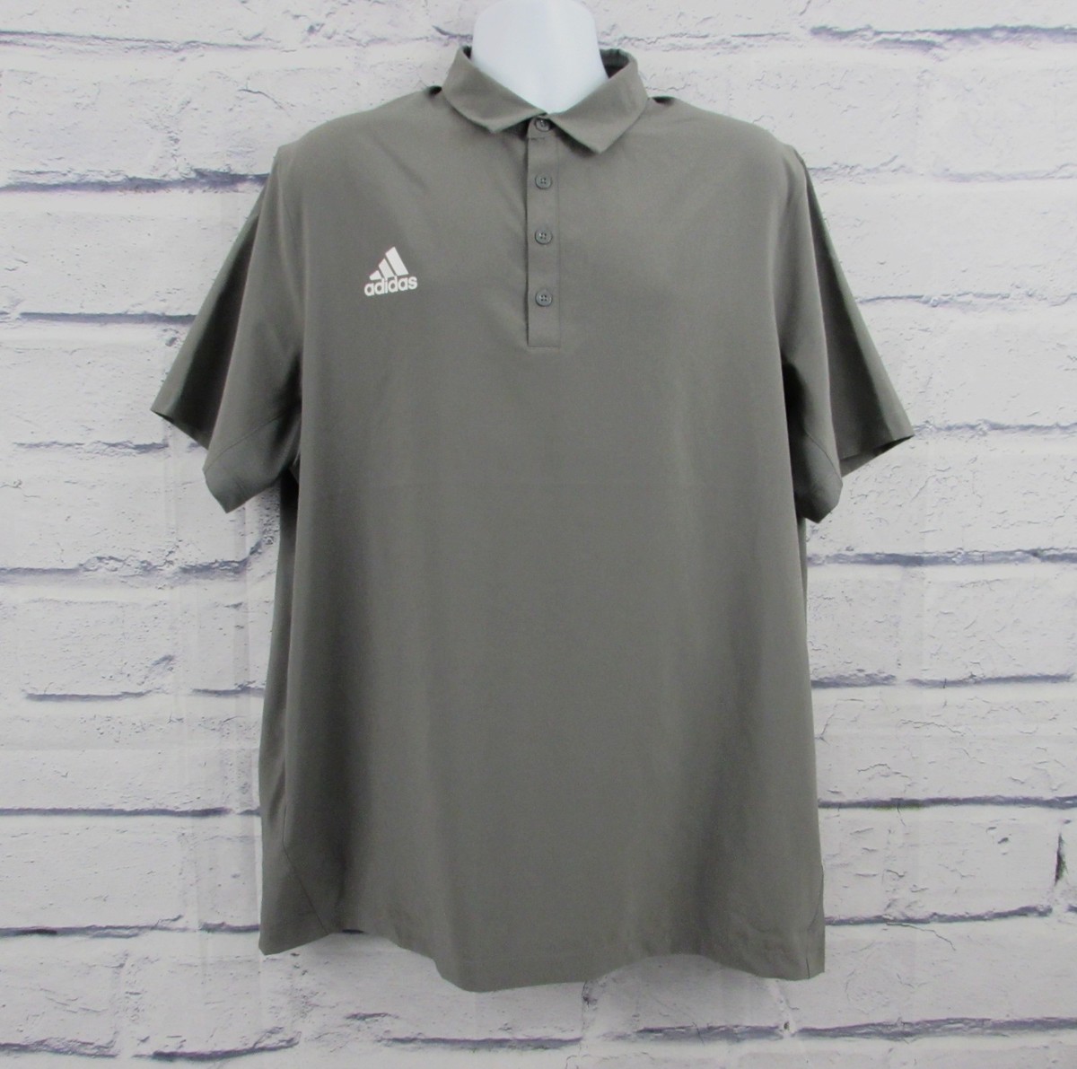 Adidas Stadium Coaches Polo S/S Shirt Gray Men's XL AMP2200 NEW