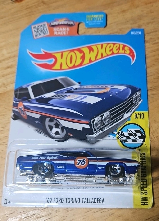 Hot Wheels 2016 '69 Ford Torino Talladega Union 76 Livery Blue 183/250