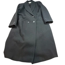 Preston & York Black Wool Blend Double Breasted Maxi Coat Women's 16W