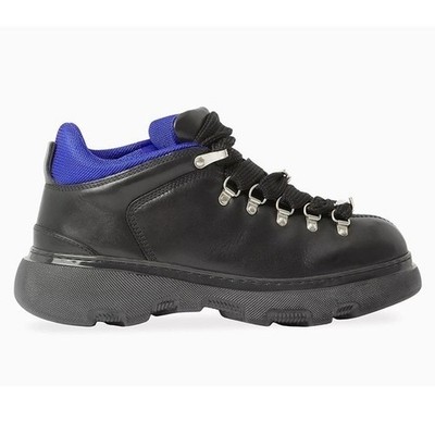 BURBERRY Men's ''Trek'' Black Leather Hiking Walking Boots, sz 45