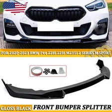 For 2020-2023 BMW F44 2 Series M Sport Glossy Black Front Bumper Splitter Lip US