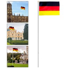Fahnenmast Alu Teleskop 6,5m Fahnenstange inkl Deutschlandfahne Flaggenmast Mast