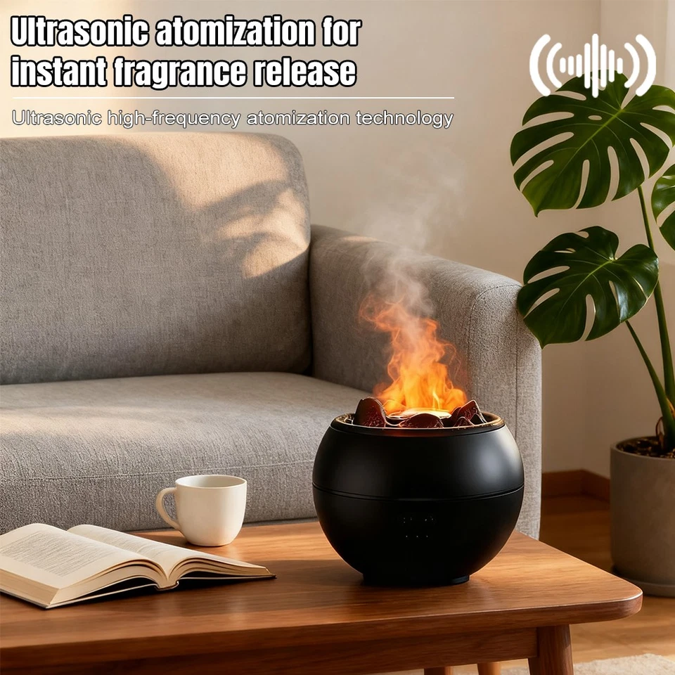 Volcano Fire Flame Essential Oil Diffuser Air Humidifier Aromatherapy 360ml Home - Image 2 of 4