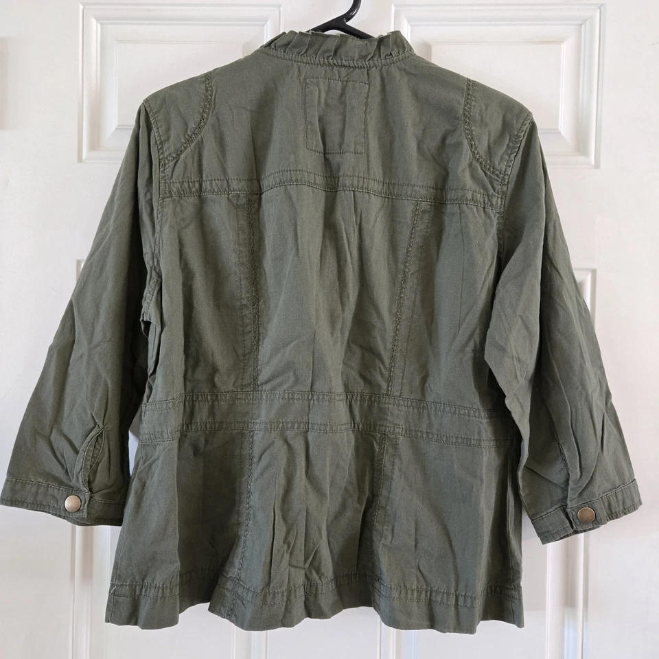 NWT Decree Army Green Button Down Shirt Jacket Youth size XL Cargo Utility - Image 3 of 4