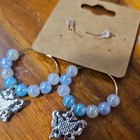 Handcrafted Beaded Butterfly Dangle Earrings Blue White Animal Theme — photo 5