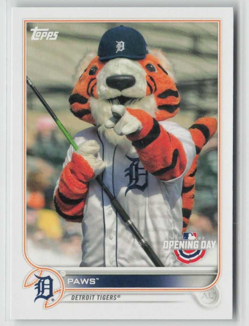 Paws 2022 Topps Opening Day Mascots Detroit Tigers #M-8