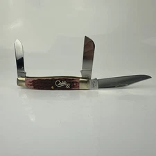 Case XX Gold Script USA 6375SS Cranberry Bone Stockman Knife 3 Blade