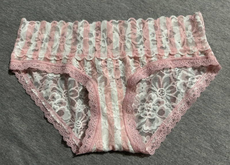 Victoria's Secret XS Hipster Lace Panties Floral Pink/White Stretch Lined