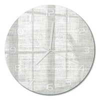 Runde Design-Glasuhr Aus GehäRtetem Glas WeißEs Leinentuch WeißE Zeiger Fi30 Cm
