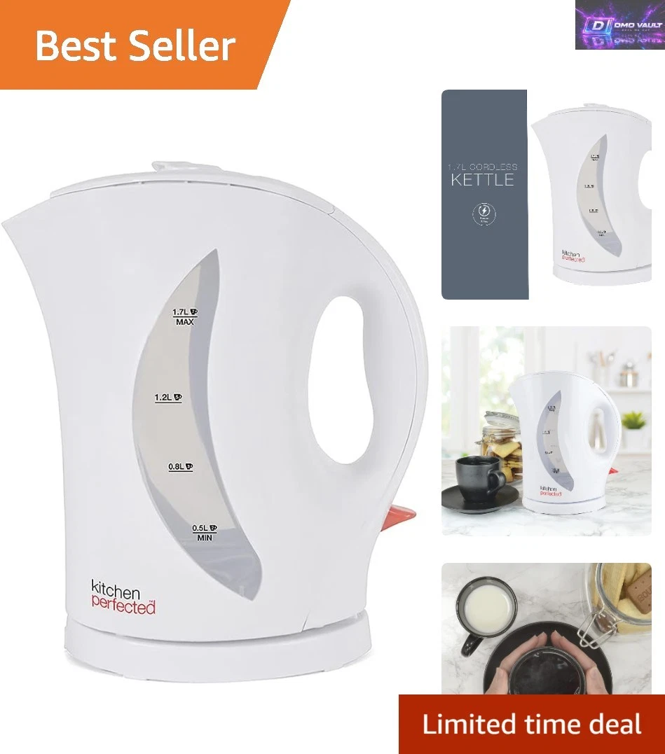 2000W Cordless Electric Kettle - 1.7L Capacity, Washable Filter & LED Indicator