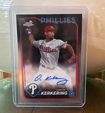 2024 Topps Chrome Orion Kerkering Rookie On-Card Auto RC Auto #RA-OK Phillies. rookie card picture