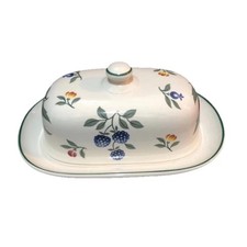 Vintage Ceramic Butter Dish Floral Pattern Made In England Staffordshire Pottery