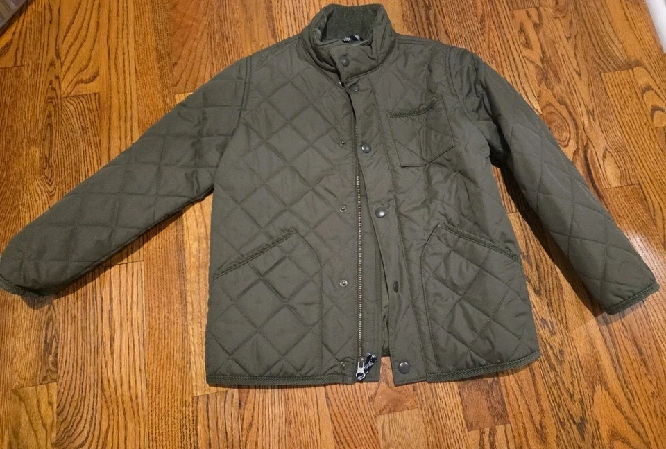 NUEVO SIN ETIQUETAS Chaqueta Acolchada Sussex Campo/Granero Borde Pana Abrigo a Presión Niños S Foto 2 de 4