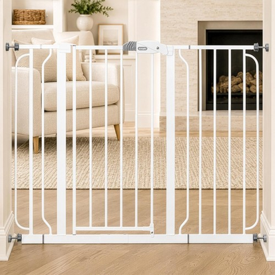 #ad #ad 36 Inch Extra Tall Baby Gate 49 Inch Wide Pressure Mount Walk Through $79.99
