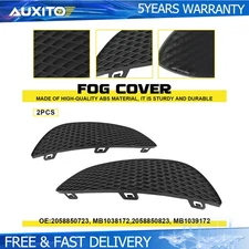 Driver+Passenger Side Fog Light Trim Cover Black For 2017-18 Mercedes Benz C300