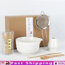 Japanese Matcha Whisk Set Bamboo Whisk Bowl Sifter 6-Piece Natural Tea Tools New