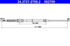 ATE Bremsseil Seilzug Feststellbremse 24.3727-2709.2 für SEAT ST LEON 5F5 5F1 SC
