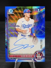 2022 Bowman Chrome Draft Blue Wave Refractor /150 Sean McLain Dodgers 1st CDA-SM
